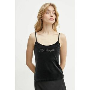 Karl Lagerfeld top de catifea culoarea negru, A1W44006 imagine