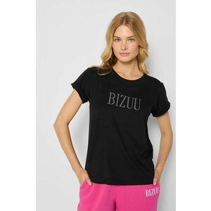 Bizuu tricou din bumbac HEARTY femei, culoarea negru, T_SHIRT HEARTY_CZARNY_AW24 imagine