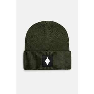 Marcelo Burlon caciula de lana Cross Patch Beanie culoarea verde, de lana, CMLC001F24KNI0015801 imagine