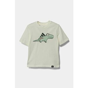 adidas tricou de bumbac pentru copii culoarea bej, cu imprimeu, JD3437 imagine