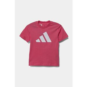 adidas tricou de bumbac pentru copii culoarea roz, cu imprimeu, JC9718 imagine