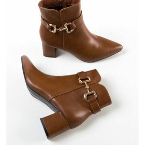 Botine dama Trame Camel imagine