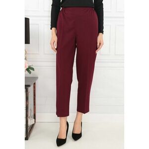 Pantaloni clasici din stofa subtire bordo cu elastic in talie imagine