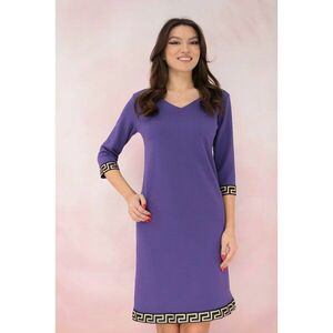 Rochie violet cu insertii cu model geometric imagine