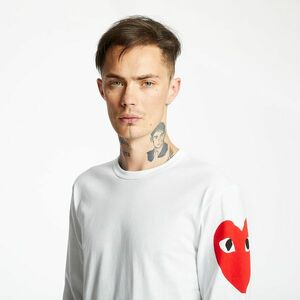 Tricou Comme des Garçons PLAY Longsleeve Tee White/ Red imagine