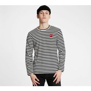 Tricou Comme des Garçons PLAY Long Sleeve Tee UNISEX Black/ White imagine