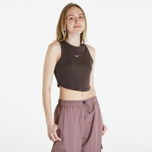 Tank top Nike Sportswear Essentials Women's Ribbed Cropped Tank Baroque Brown/ Sail imagine