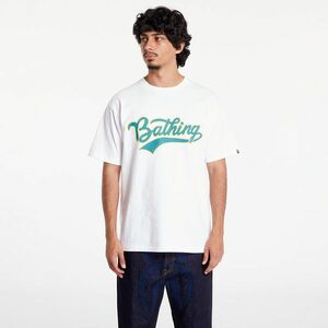 Tricou A BATHING APE Varsity Baseball Logo Tee White imagine