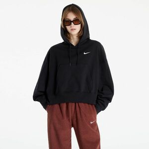 Hanorac Nike NSW Jersey Oversized Pullover Hoodie Black/ White imagine