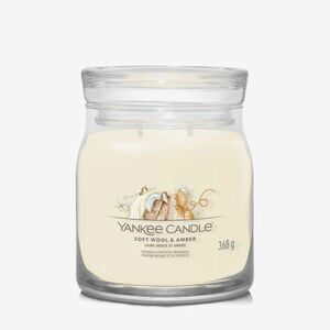 Yankee Candle Signature Medium Jar 2 Wicks - Soft Wool & Amber imagine