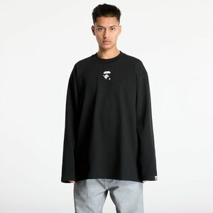 Tricou A BATHING APE Long Sleeve Tee UNISEX Black imagine