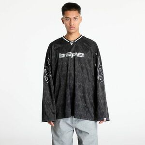 Tricou A BATHING APE Men Long Sleeve Tee UNISEX Black imagine