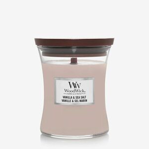 WoodWick Medium Hourglass Candle - Vanilla & Sea Salt imagine