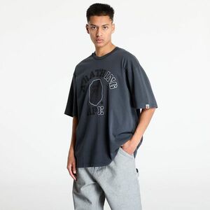 Tricou A BATHING APE Garment Dye College Relaxed Fit Tee Charcoal imagine