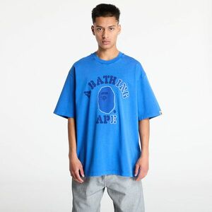 Tricou A BATHING APE Garment Dye College Relaxed Fit Tee Blue imagine