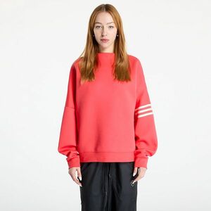 Hanorac adidas Neuclassics Oversized Mock Neck Sweatshirt Real Coral/ Cream White imagine