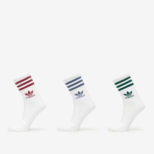 adidas 3 Stripes Crew Sock 3-Pack White/ Preloved Ruby/ Preloved Ink/ Collegiate Green imagine