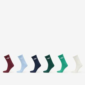 adidas Trefoil Crew Sock Cushion 6-Pack Off White/ Semi Court Green/ Collegiate Green imagine