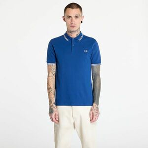 Tricou FRED PERRY The Twin Tipped Polo Shirt Shaded Cobalt / Snow White / Light Smoke imagine