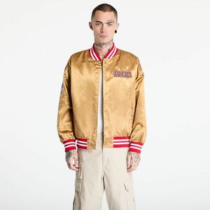 Bomber New Era San Francisco 49Ers NFL Beige Satin Bomber Jacket UNISEX Bronze/ Scarlet imagine