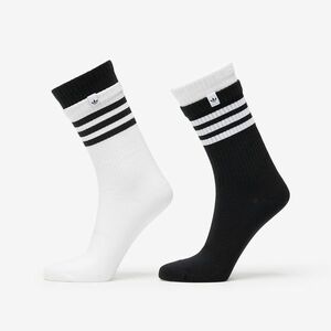 adidas 3 Stripes 2 Layer Crew Socks 2-Pack Black/ White imagine