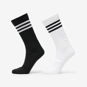 adidas 3 Stripes Textured Crew Socks 2-Pack White/ Black imagine