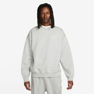 Hanorac Nike Solo Swoosh Men's Fleece Crew Dk Grey Heather/ White imagine