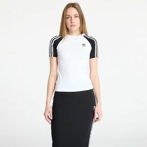 Tricou adidas Adicolor 3 Stripe Raglan Slim Tee White/ Black imagine