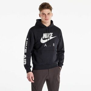 Hanorac Nike NSW Nike Air Brushed Back Pullover Hoodie Black/ Light Bone imagine