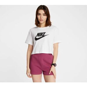 Tricou Nike Sportswear Essential Cropped Icon Future Tee White/ Black imagine