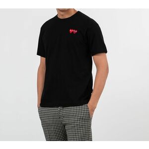 Tricou Comme des Garçons PLAY Double Heart Tee Black imagine