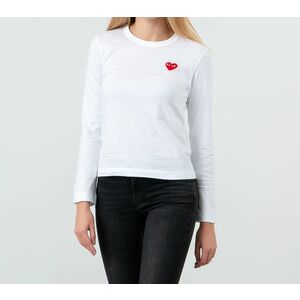 Tricou Comme des Garçons PLAY Long Sleeve Tee White imagine