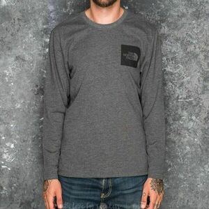 Tricou The North Face Fine Longsleeve Tee Dark Heather Grey imagine