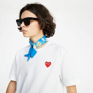 Tricou Comme des Garçons Camouflage Edge Heart TEE White imagine