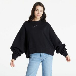 Hanorac Nike Sportswear Women's Oversized Fleece Crew Black/ White imagine