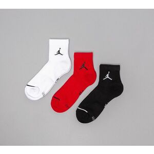 Jordan Everyday Max Ankle Socks 3-Pack Black/ White/ Gym Red imagine