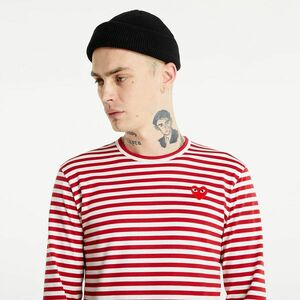 Tricou Comme des Garçons PLAY Long Sleeve Tee Red/ White imagine