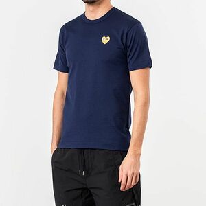 Tricou Comme des Garçons PLAY Gold Emblem Tee Navy imagine