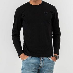 Tricou Comme des Garçons PLAY Long Sleeve Tee Black imagine