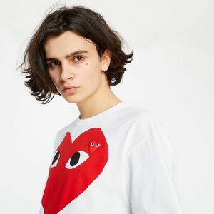 Tricou Comme des Garçons PLAY Big Heart TEE White imagine