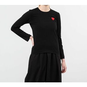 Tricou Comme des Garçons PLAY Long Sleeve Tee Black imagine