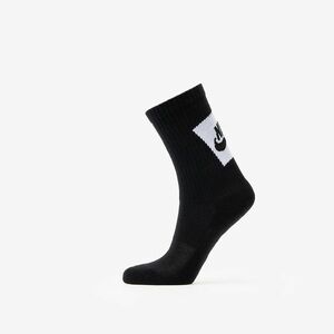 Nike Everyday Big Kids’ Cushioned Crew Socks (3 Pairs) Black/ White imagine