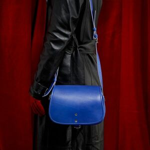 Geantă KARA Leather Bag Blue imagine