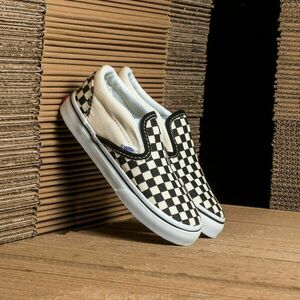 Sneakers Vans T Classic Slip-On Black&White Checkerboard/ White imagine