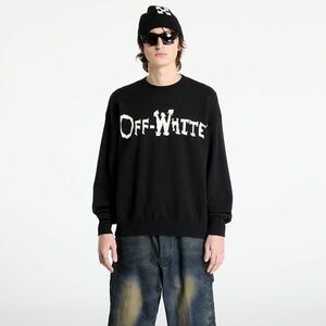 Pulover Off-White Off Quote Cot Knit Crewneck Black/ White imagine