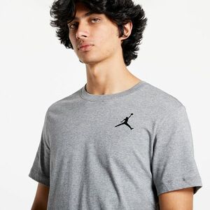 Tricou Jordan M J Jumpman Emb Ss Crew Carbon Heather/Black imagine