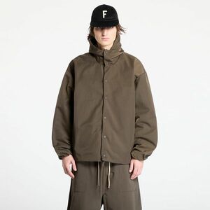 Jacheta Fear Of God ESSENTIALS Textured Nylon Hooded Coaches Jacket Brown imagine