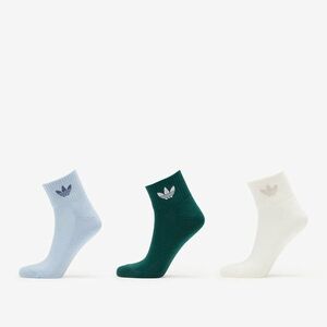 adidas Mid Ankle Sock 3-Pack Off White/ Collegiate Green/ Wonder Blue imagine