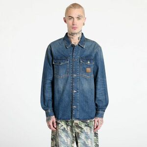 Jacheta Carhartt WIP Lincoln Shirt Jacket UNISEX Blue Worn Used Wash imagine