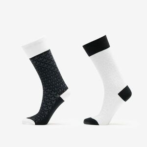 adidas Monogram Crew Socks 2-Pack Black/ White imagine